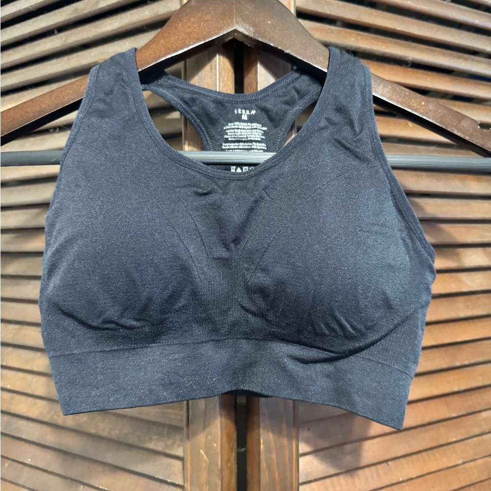 Serra Black Women's Sports Bra